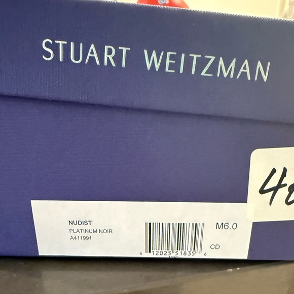 Stuart Weitzman Sandal Nudist Platinum Noir size 6 - Picture 6 of 8